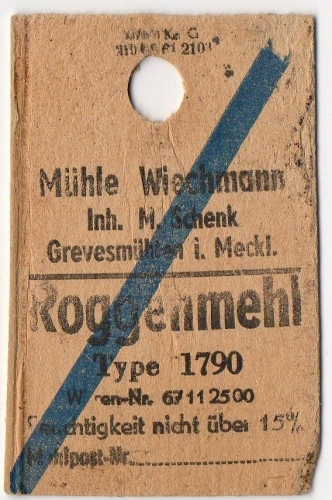 Ehemalige Karte der Mühle Wiechmann