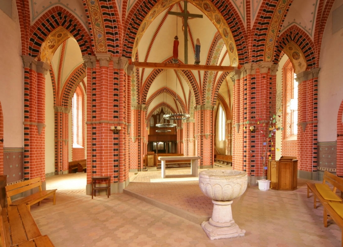 Der alte Taufstein der Grevesmühlener Kirche.