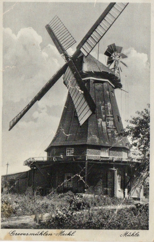 Historische Postkarte der Mühle Wiechmann